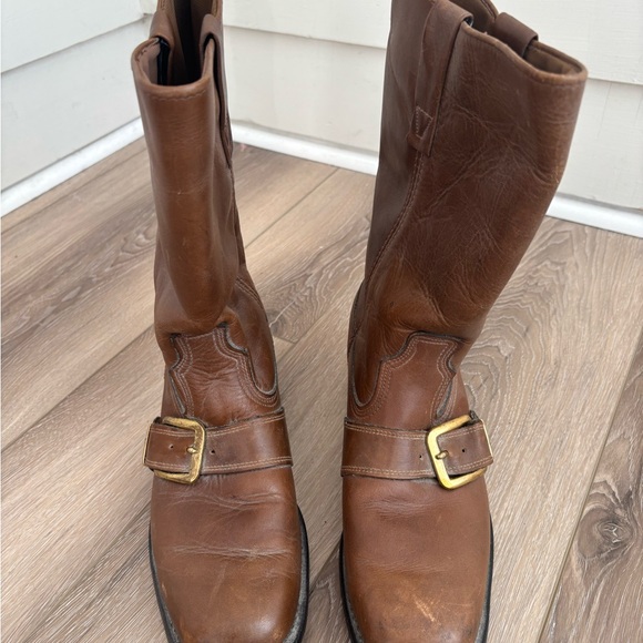 Dingo Vintage Brown Leather Harness Boots Made in USA Men’s Size 8D - Picture 8 of 14